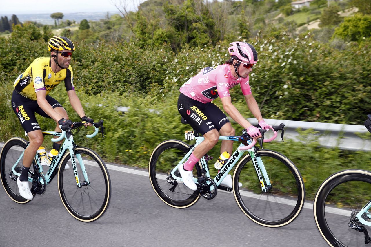 Primoz Roglic (Team Jumbo-Visma) in action on stage 4 of the Giro d'Italia