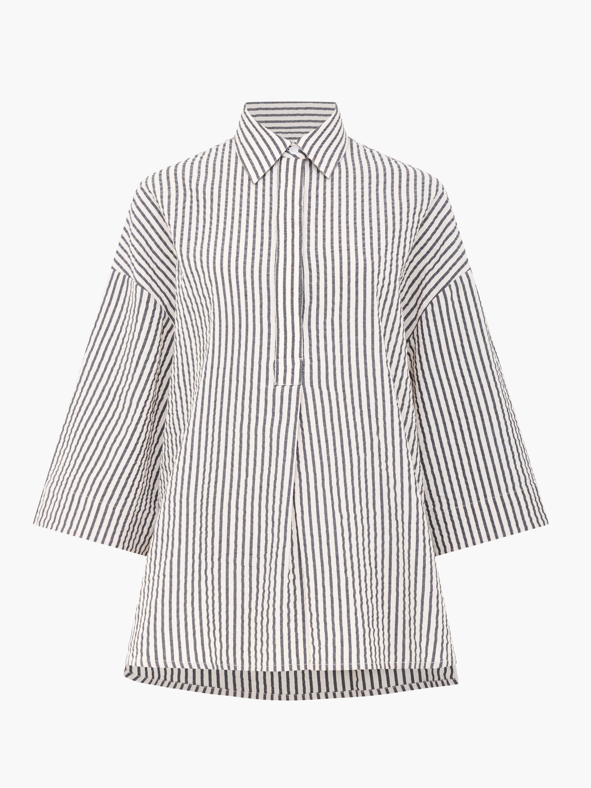 Lia Seersucker Striped Shirt