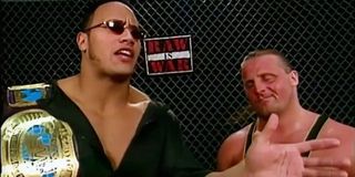 The Rock and Owen Hart on Raw Is War