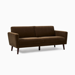 brown mid-century loveseat