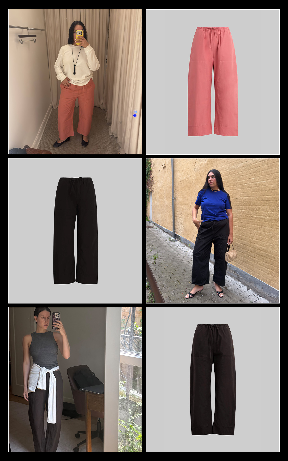 Who What Wear Editors wearing LESET Kyoto Carpenter pants.