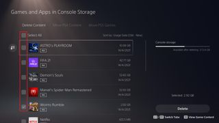 How to delete games on PS5 - games list