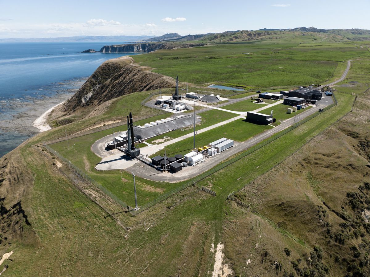 Rocket Lab&#039;s Launch Complex 1 in New Zealand, with Pad A and the newly completed Pad B.