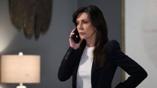 Finola Hughes on the phone in General Hospital