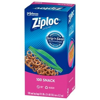 Ziploc Brand Snack Bags With Grip 'n Seal Technology, 100 Count