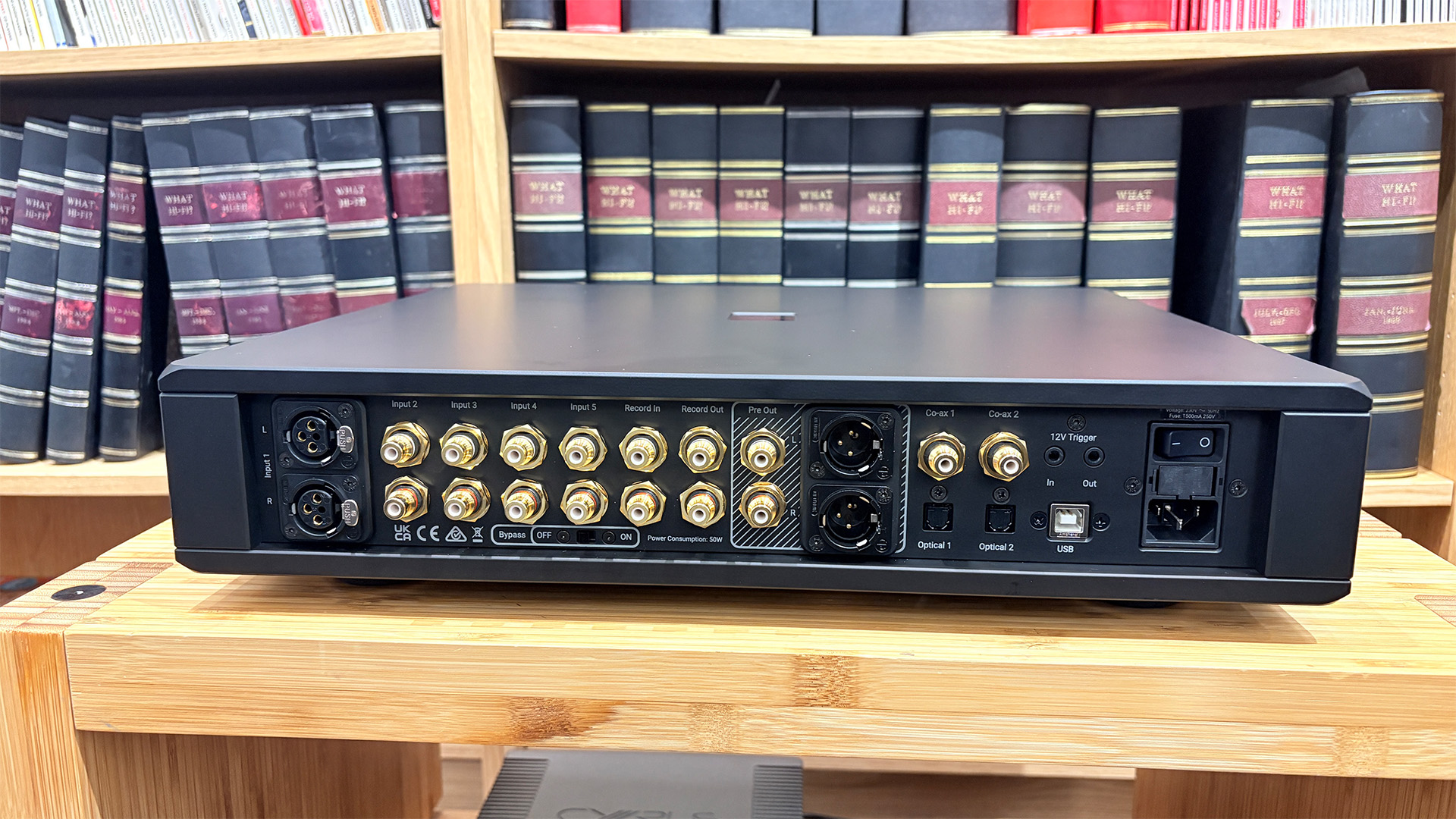 Rega Mercury preamplifier, rear of unit showing connections