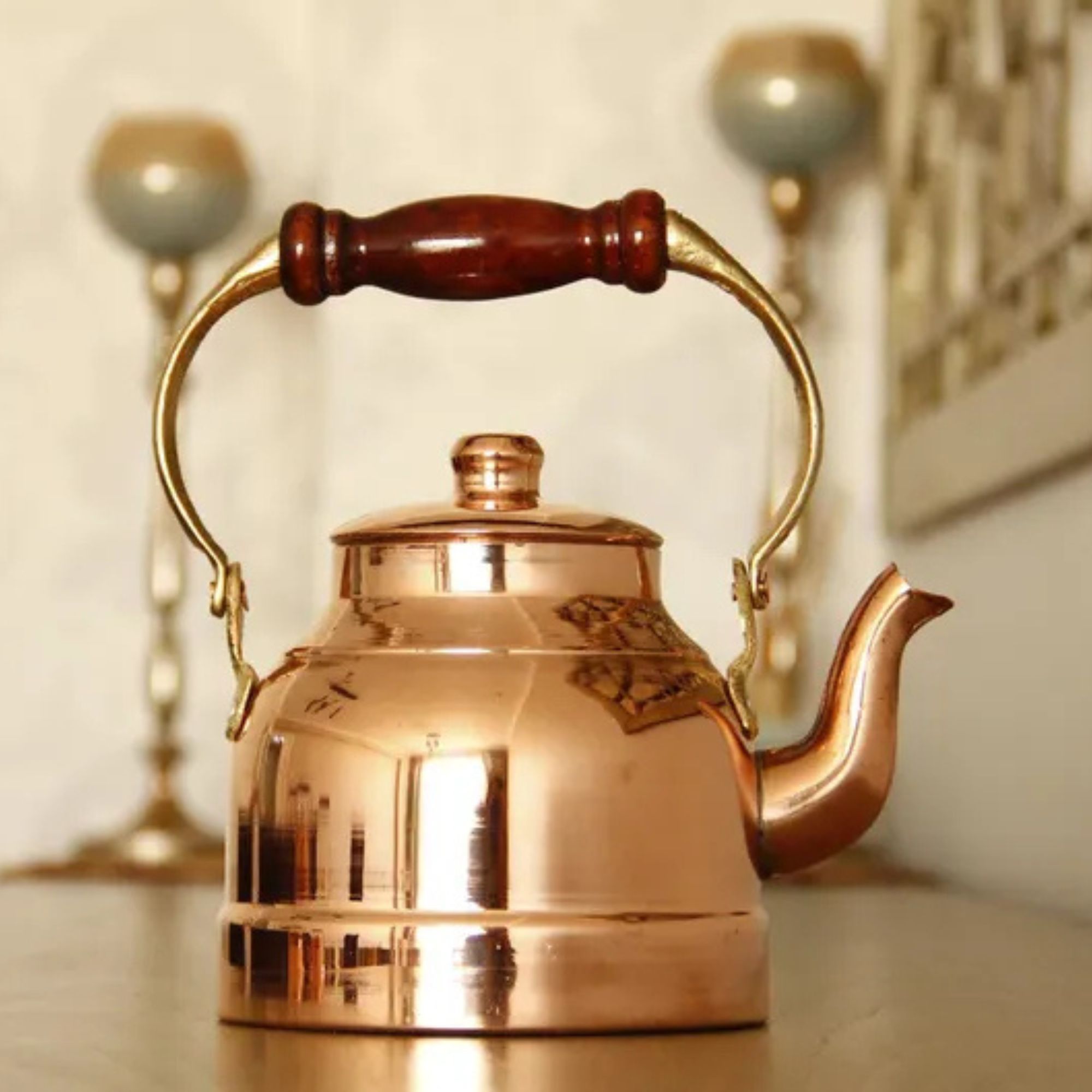 Handmade Copper Tea Kettle, Stovetop Teapot