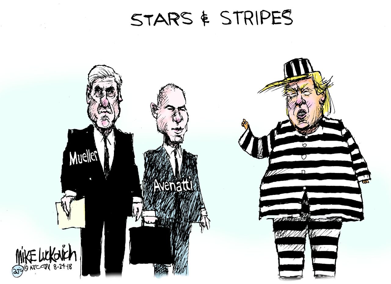 Political cartoon U.S. Trump Michael Cohen Paul Manafort&amp;amp;nbsp;guilty Robert Mueller Michael Avenatti