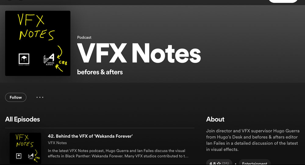 VFX Notes podcast on Spotify