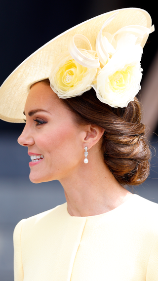 Catherine, Duchess of Cambridge attends a National Service of Thanksgiving to celebrate the Platinum Jubilee of Queen Elizabeth II at St Paul's Cathedral on June 3, 2022 in London, England