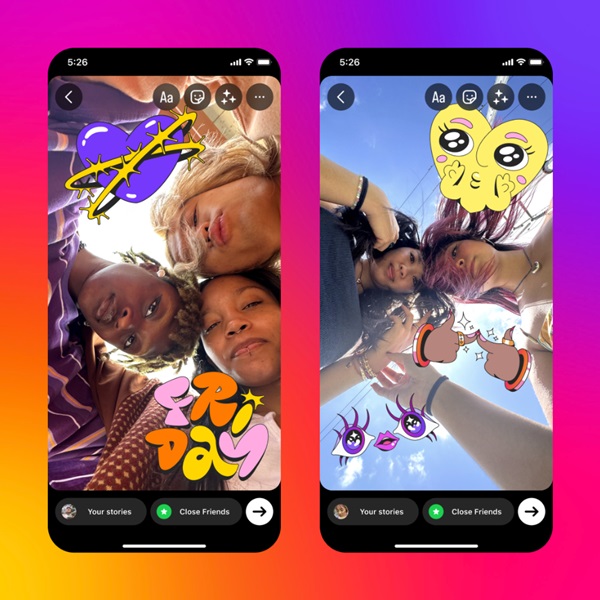 Instagram hot drops classic stickers with attitude for Reels and IG Stories