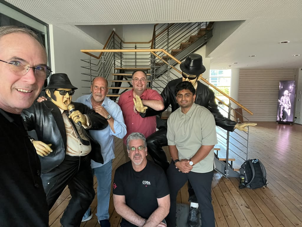 New members of the CODA USA technical team in Hannover, training with CODA Audio's Robin Dibble and CODA Audio USA's Mark Meding.