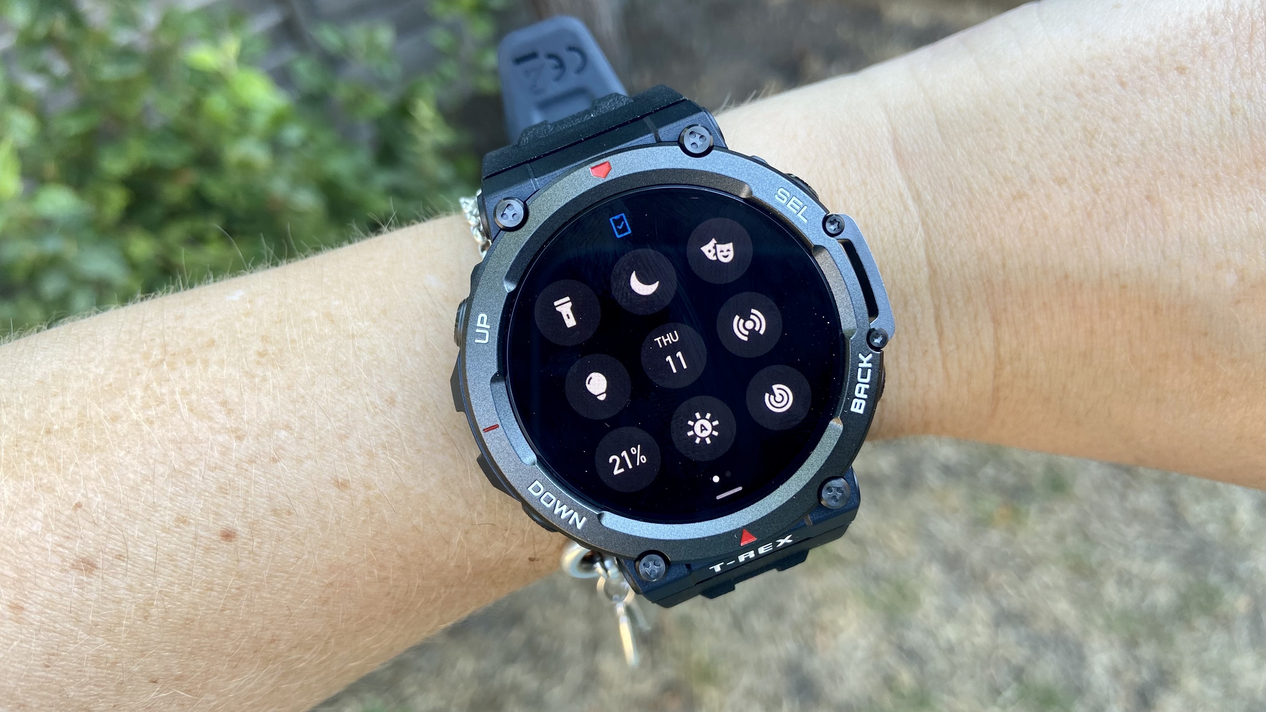Picture of the control screen on amazfit t rex 2
