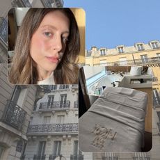 Photo of Jamie Schneider testing Yon-Ka's Retinol-Like Bi-Serum