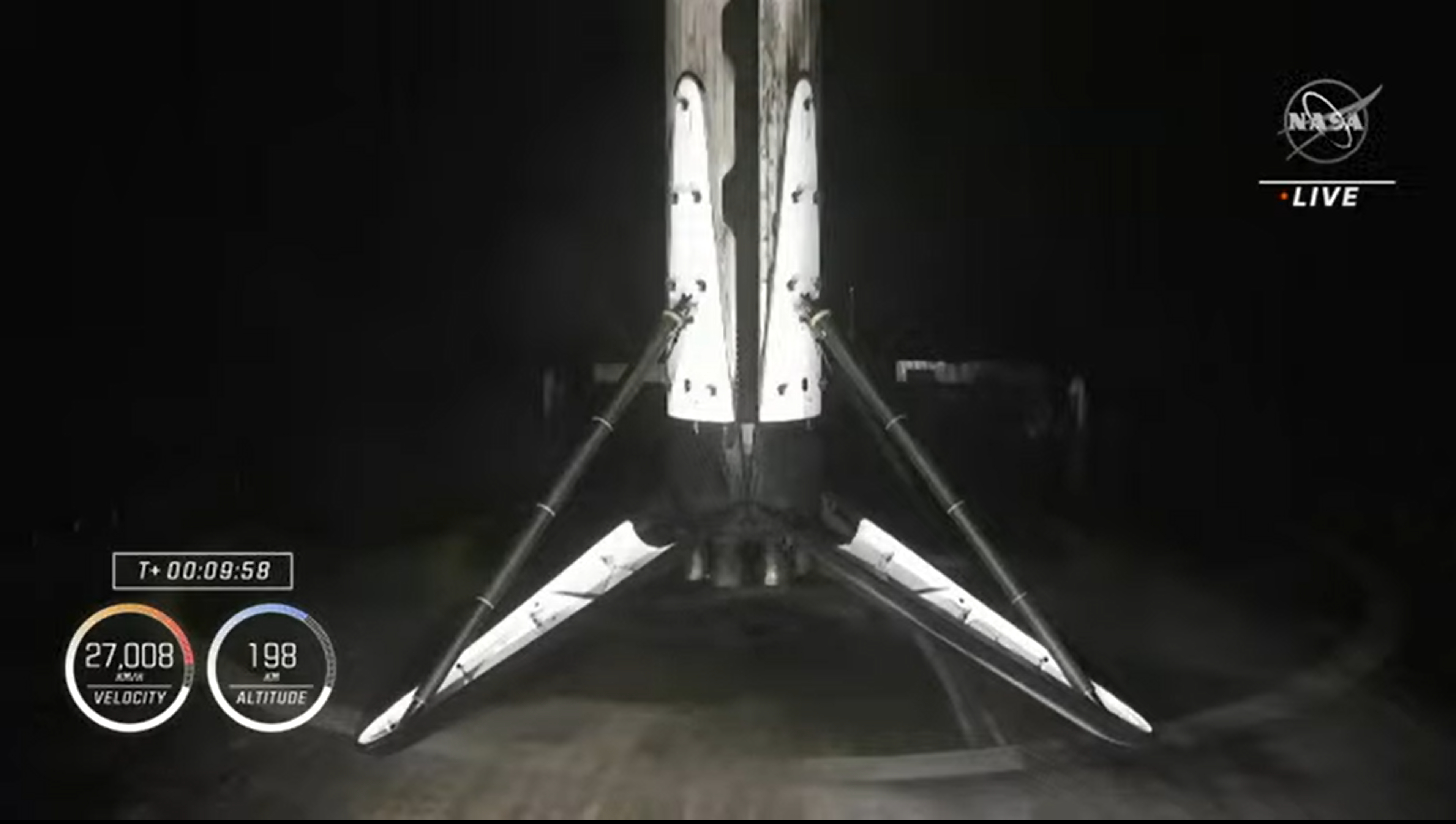 SpaceX's Falcon 9 rocket first stage lands on the drone ship Just Read The Instructions after launching Crew-6 on March 2, 2023.