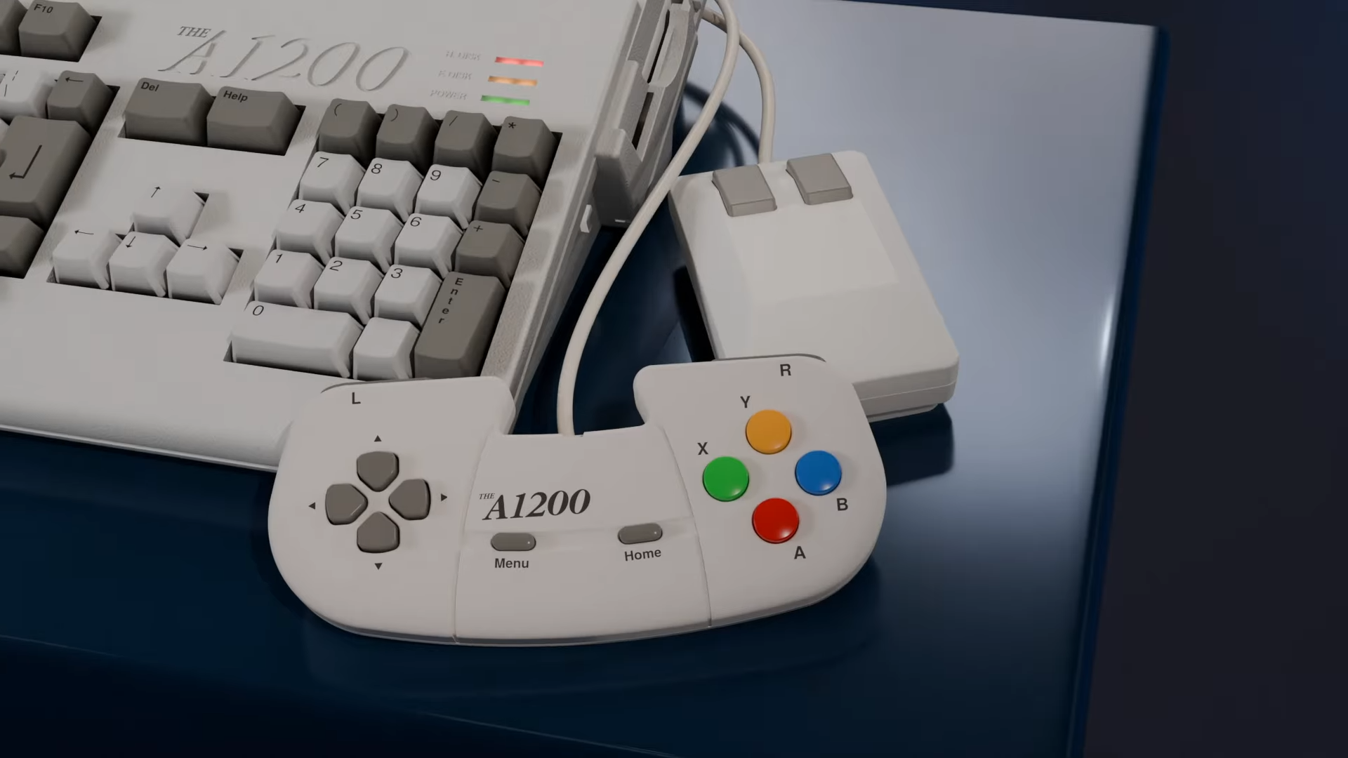 Close up of THEA1200 mouse and controller.
