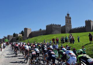 The peloton in Avila on stage nineteen of the 2015 Tour of Spain