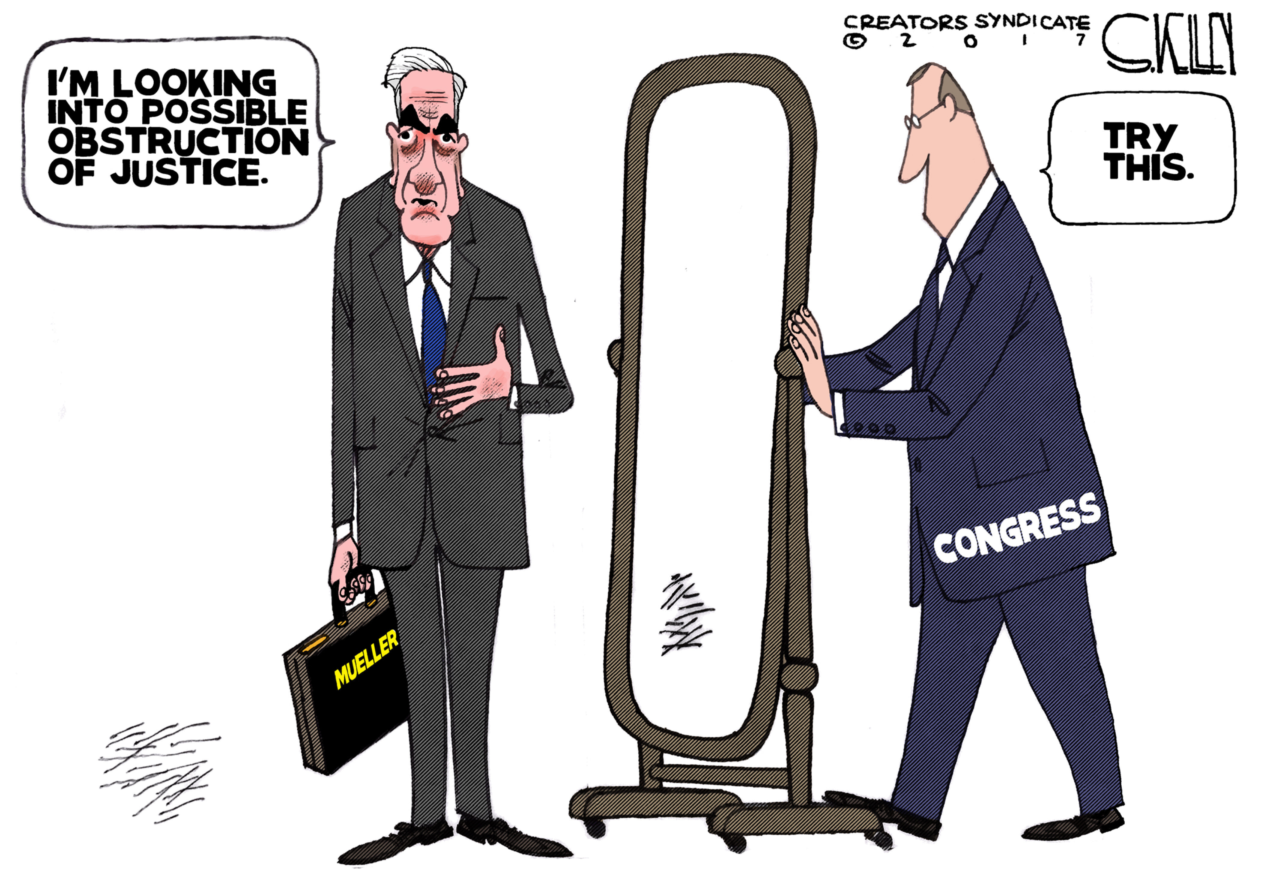 Political cartoon U.S. Mueller investigation bias