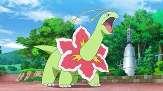 An angry Meganium seen in the Pokemon anime.