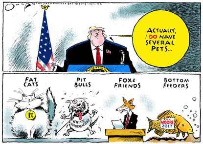 Political cartoon U.S. Trump Roy Moore wealthy Fox News