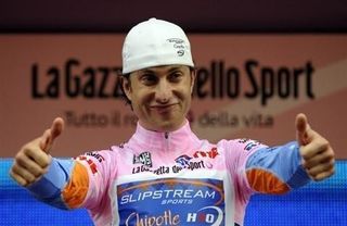Christian Vande Velde wore pink in the beginning of the Giro d'Italia