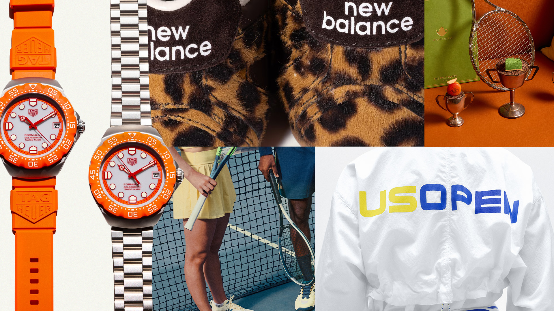 A collage featuring pieces from upcoming sports x fashion news items. 