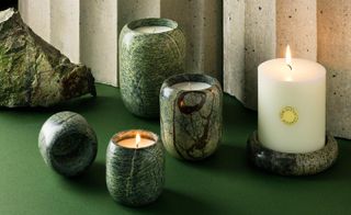 The outer case of the candles are made of stones