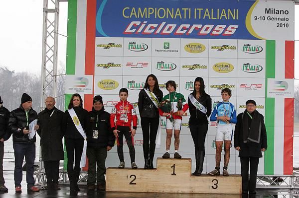 The podium ceremony for the 13 year olds