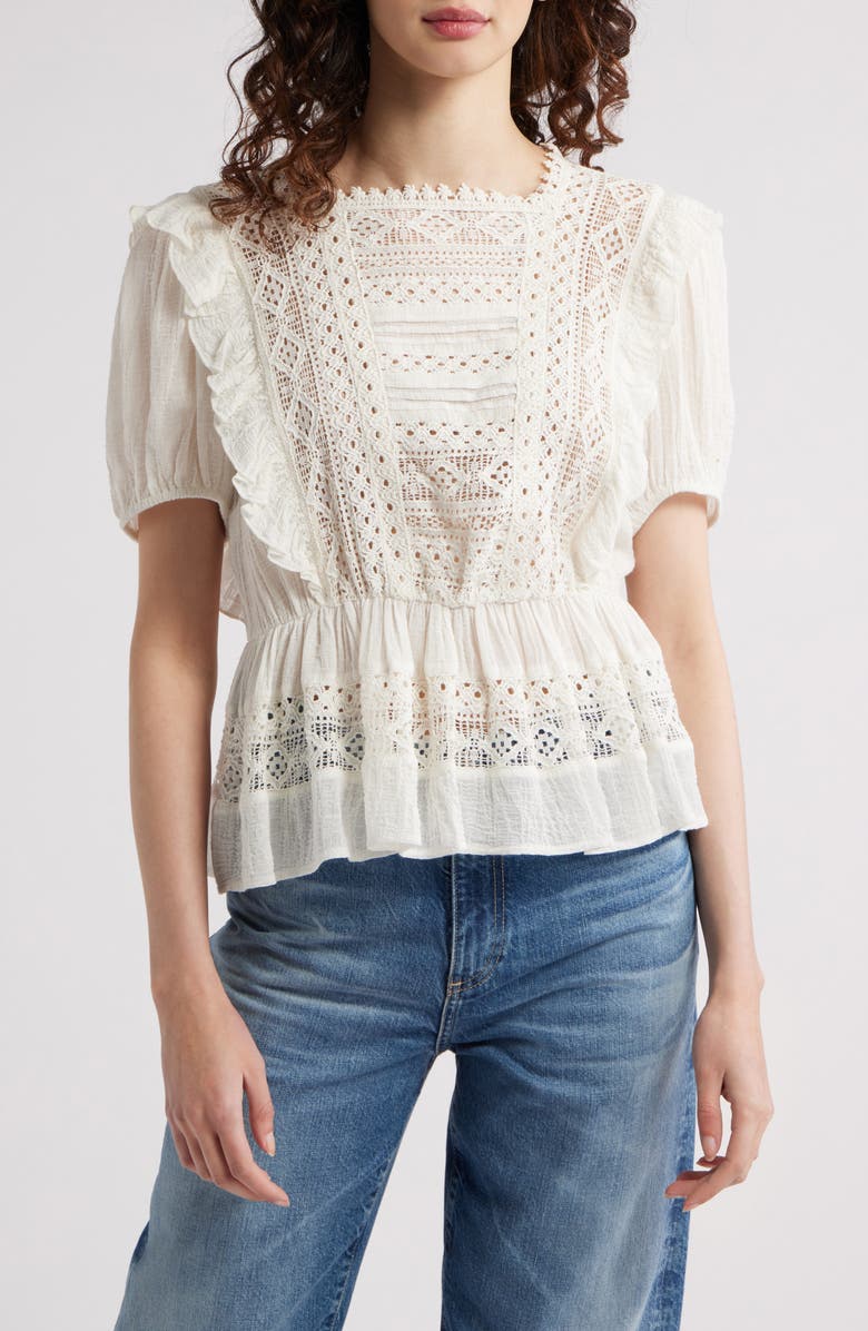 Eyelet Peplum Top