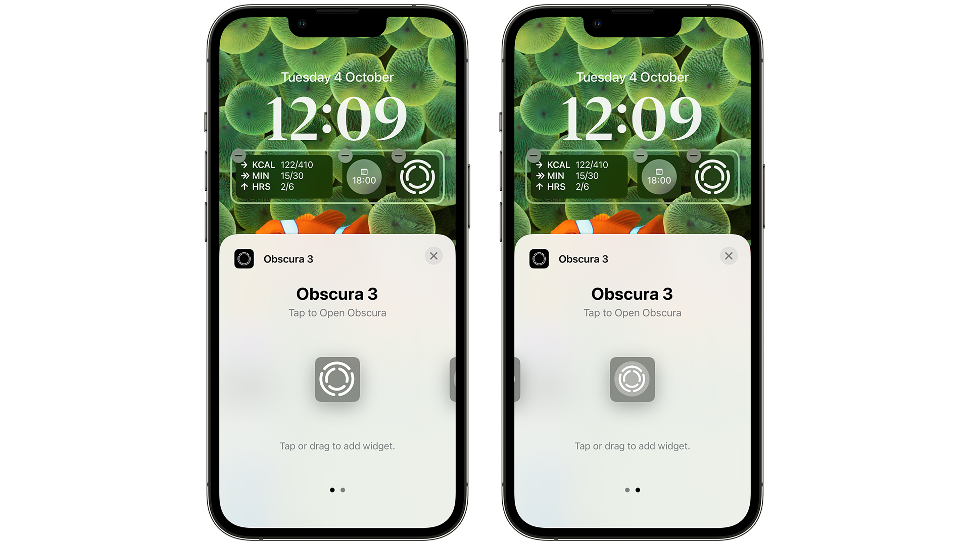 Обскура 3 Виджеты экрана блокировки iOS 16