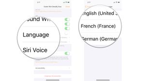 Tap Language, then select a language