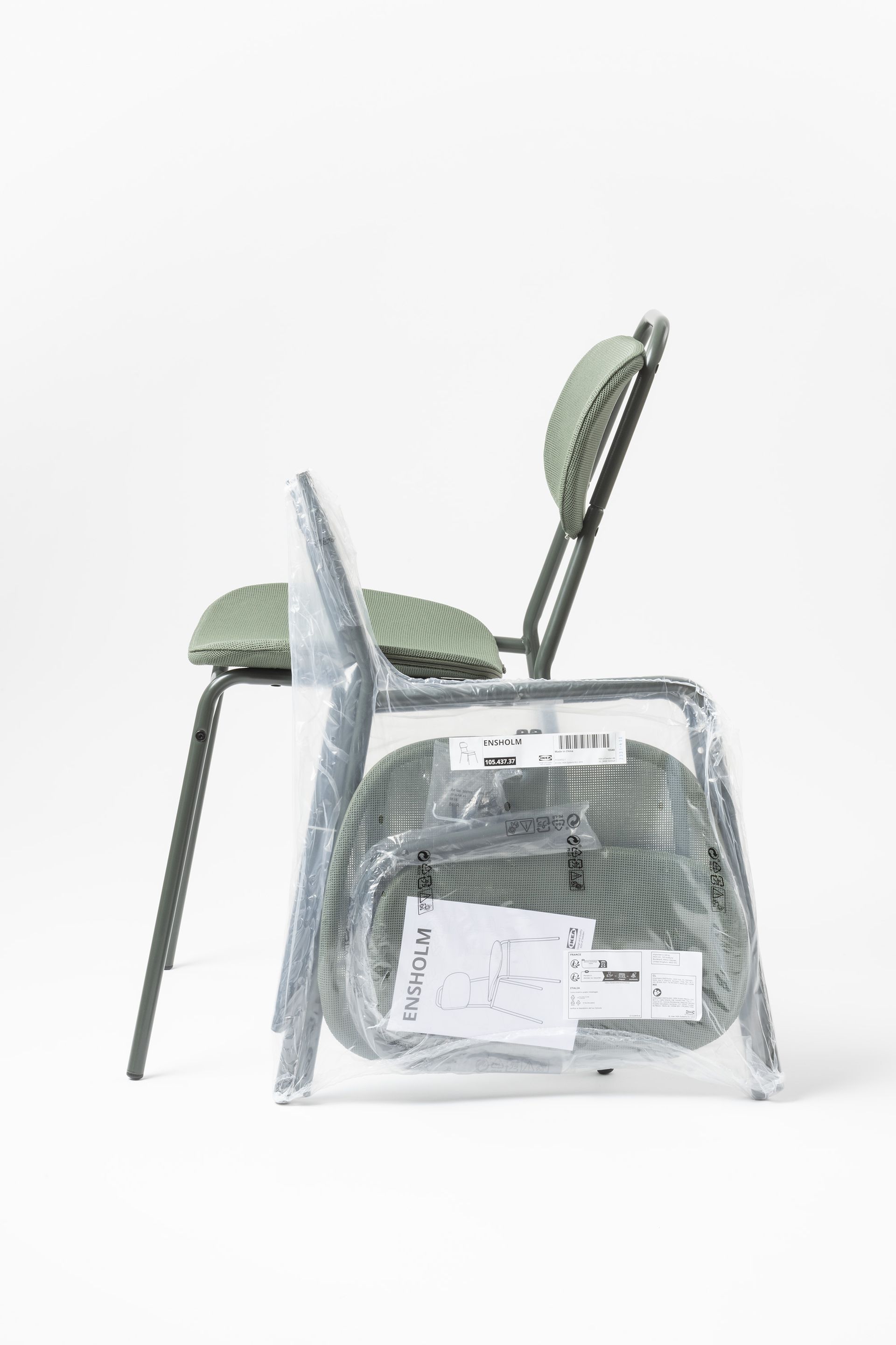 Ikea Ensholm chair pre and post assembly