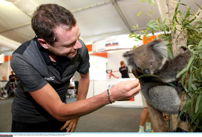 Cadel Evans (BMC Racing) at the Tour Down Under presentation