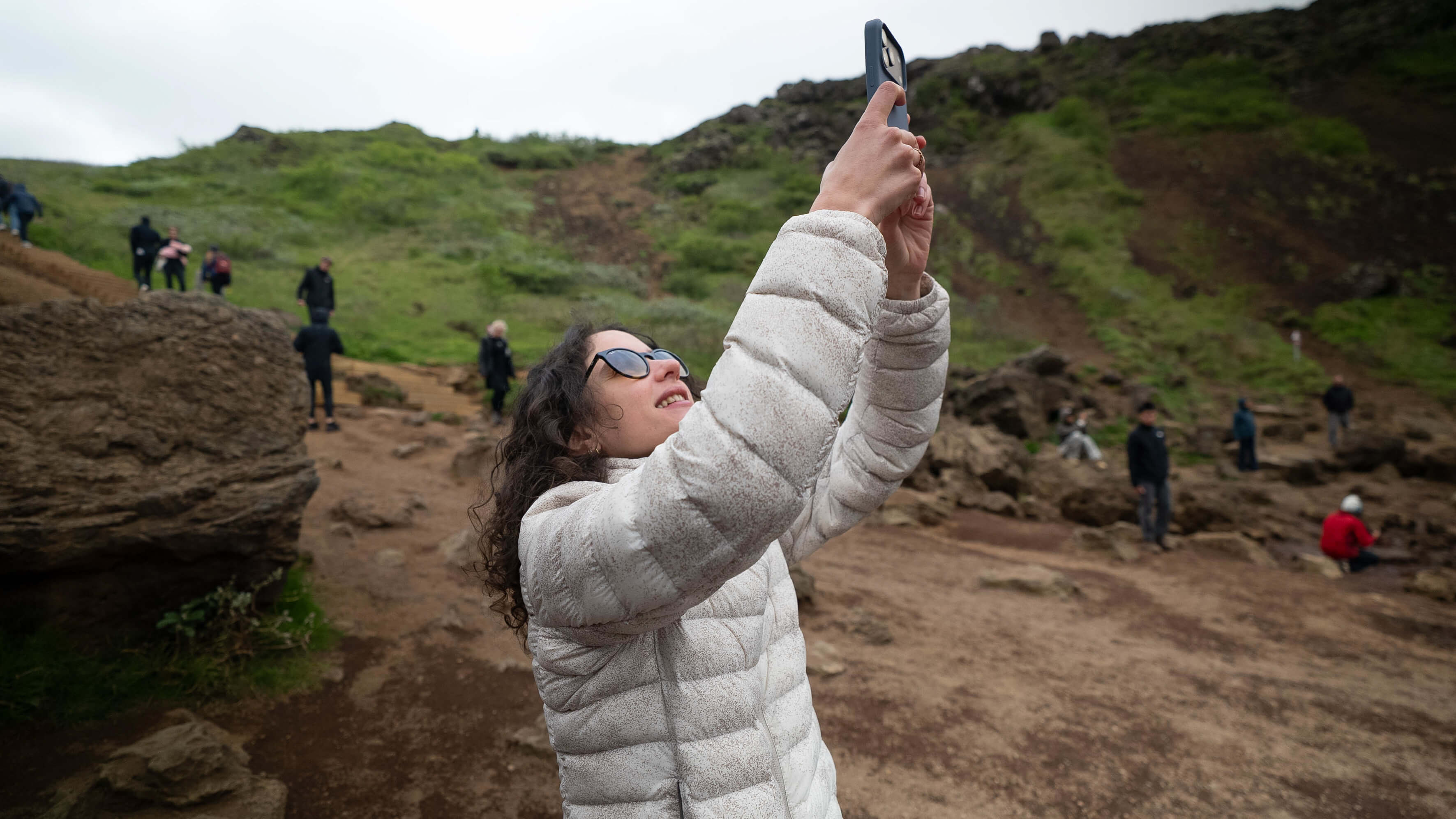 Woman taking selfie