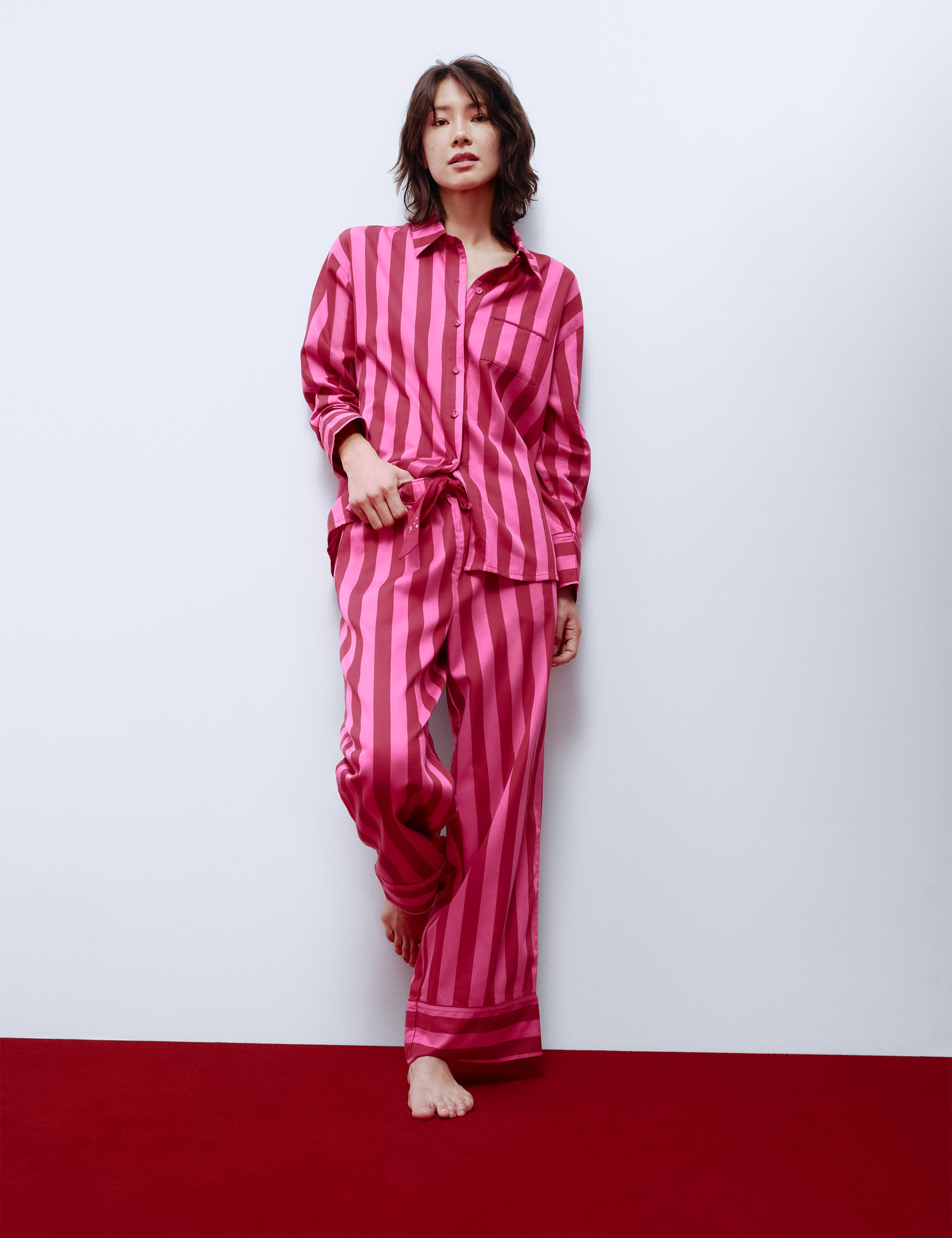 Pure Cotton Sateen Striped Pyjama Set
