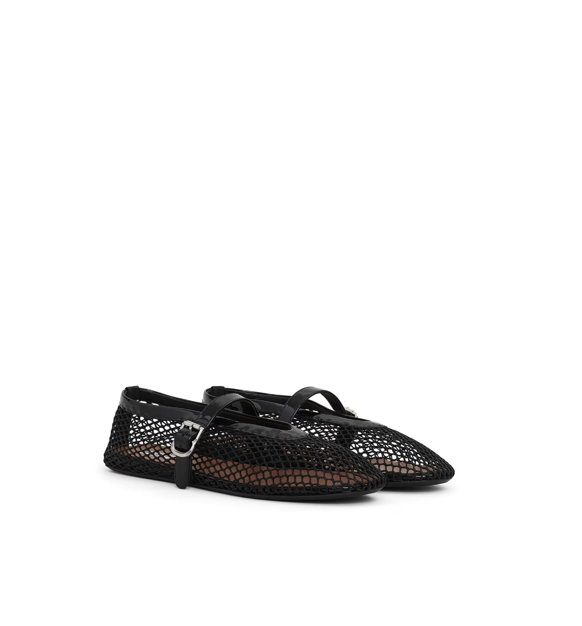 Ala&amp;iuml;a Suede-trimmed fishnet ballet flats, Fishnet ballet flats