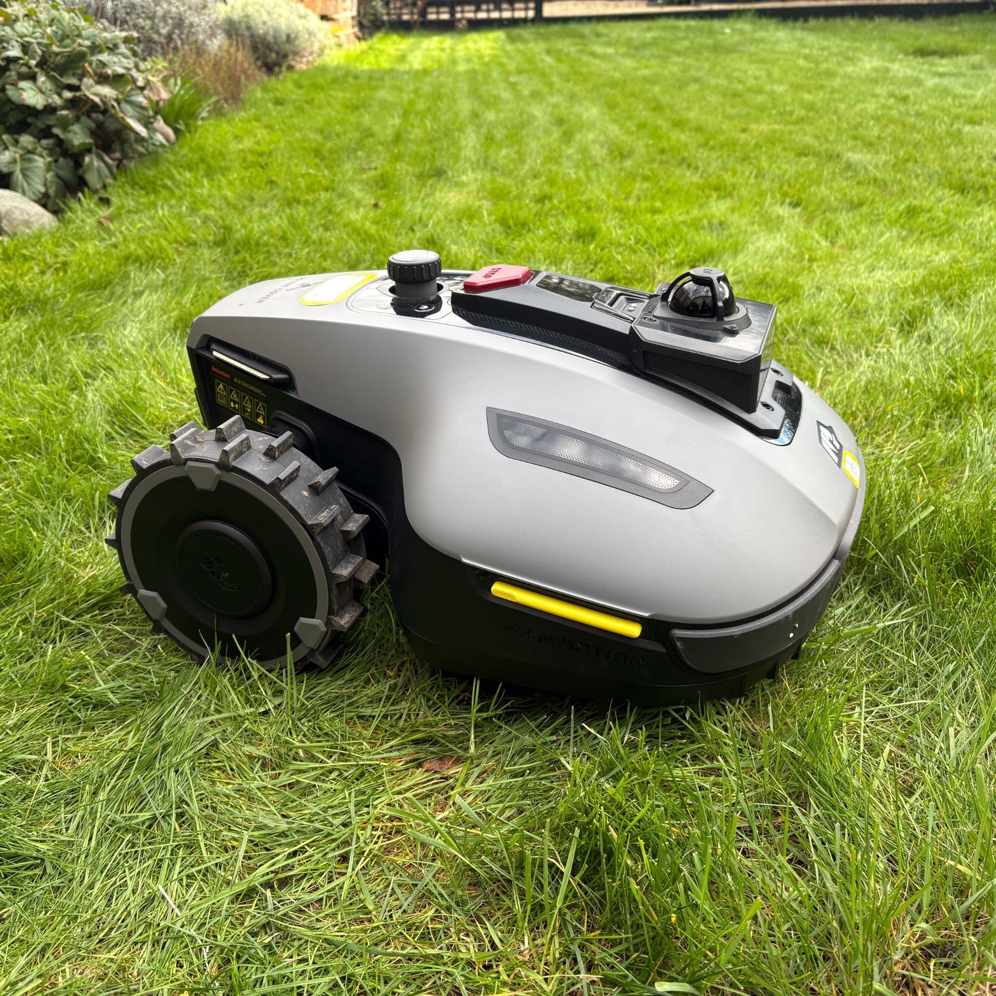 Side view of Mammotion YUKA Mini 2 1000 Robot Lawn Mower