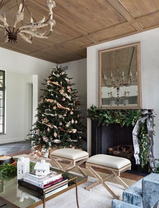 Christmas tree and Christmas decorations in living room by Marie Flanigan