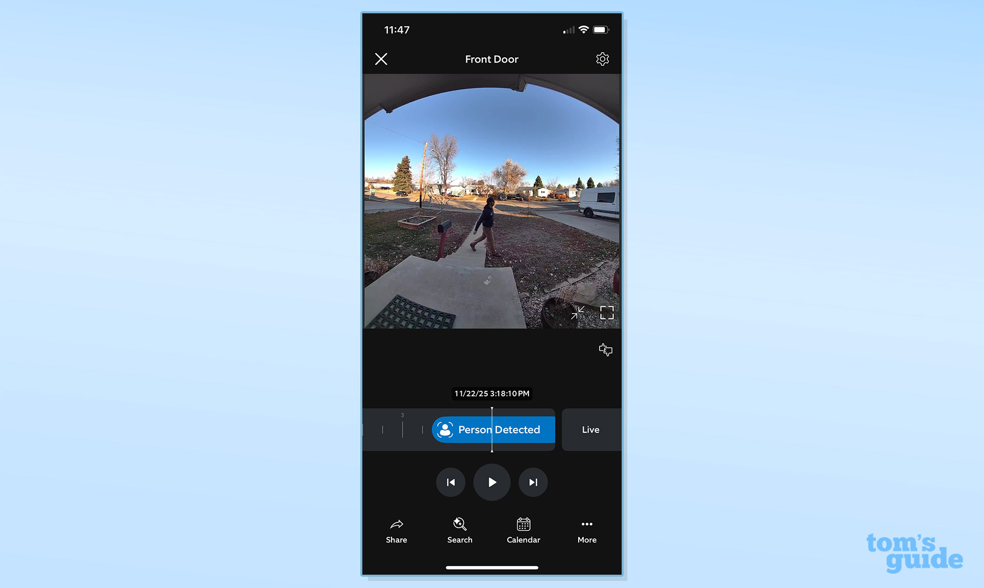 Screenshot of the Ring Wired Doorbell Plus (2nd gen) app during daytime