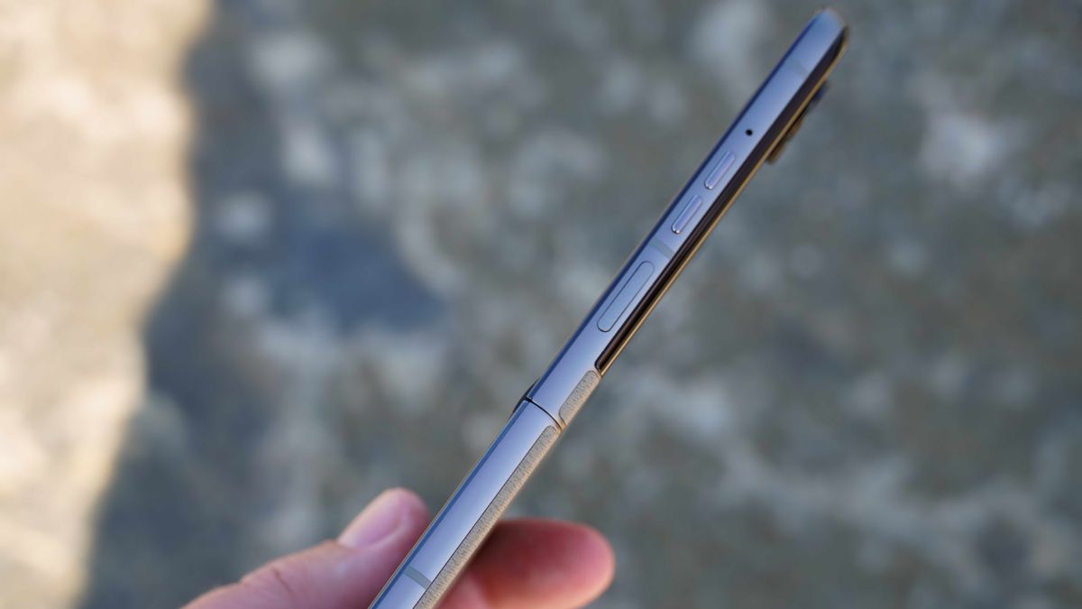 The Motorola Razr 2026 in the Pantone Hematite colorway.
