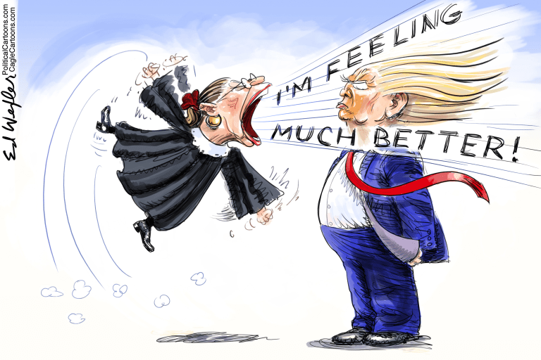 Political Cartoon U.S. Ruth Bader Ginsburg Trump