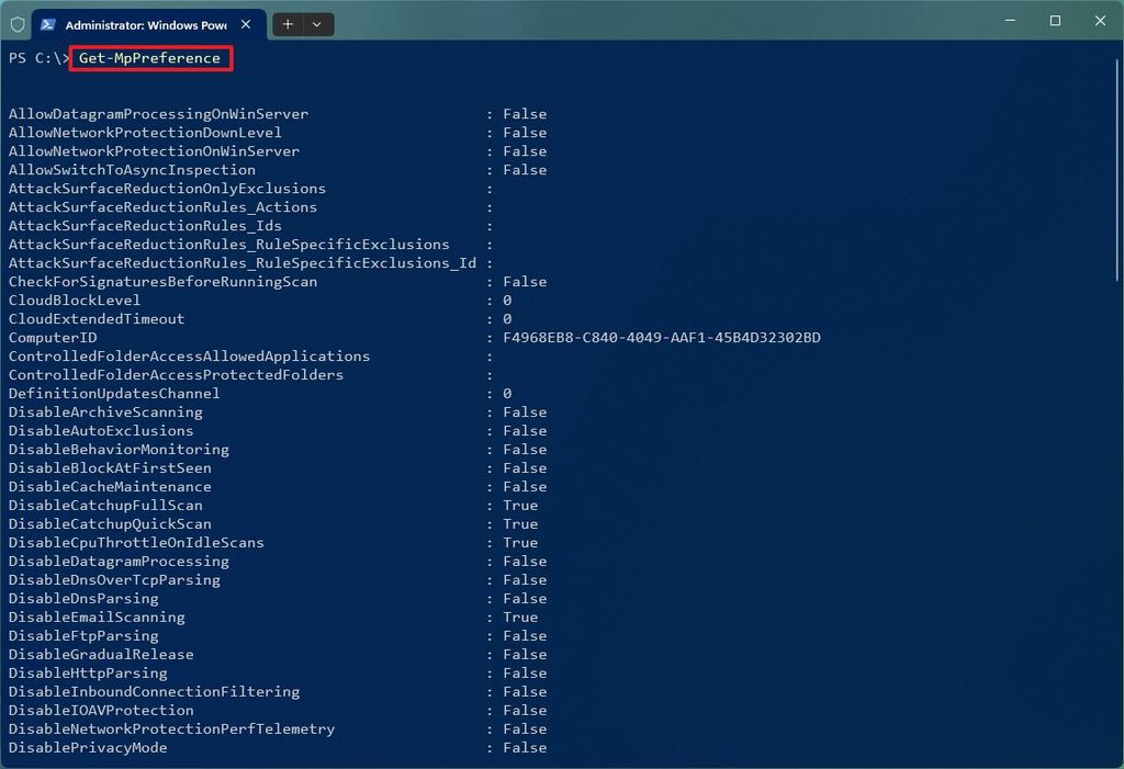How to control Microsoft Defender Antivirus from PowerShell on Windows