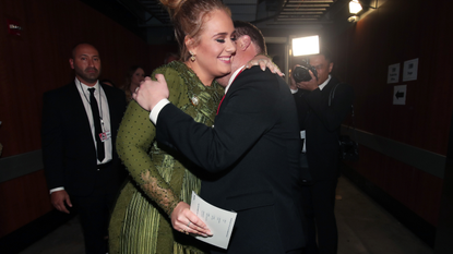 Singer Adele and GRAMMY Awards host James Corden attend The 59th GRAMMY Awards at STAPLES Center on February 12, 2017 in Los Angeles, California