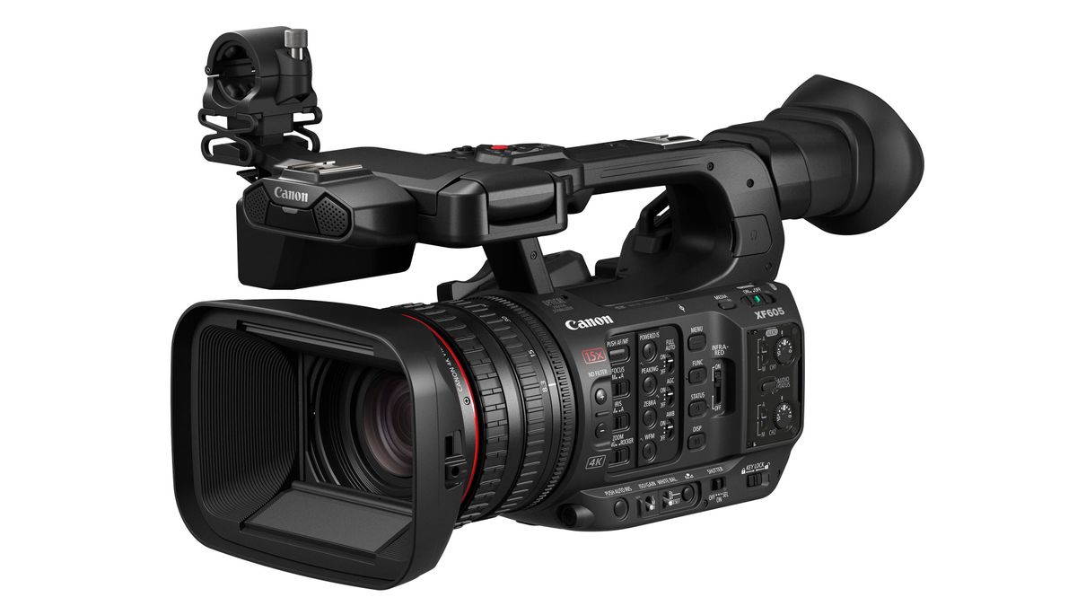 A Canon XF605 camcorder.