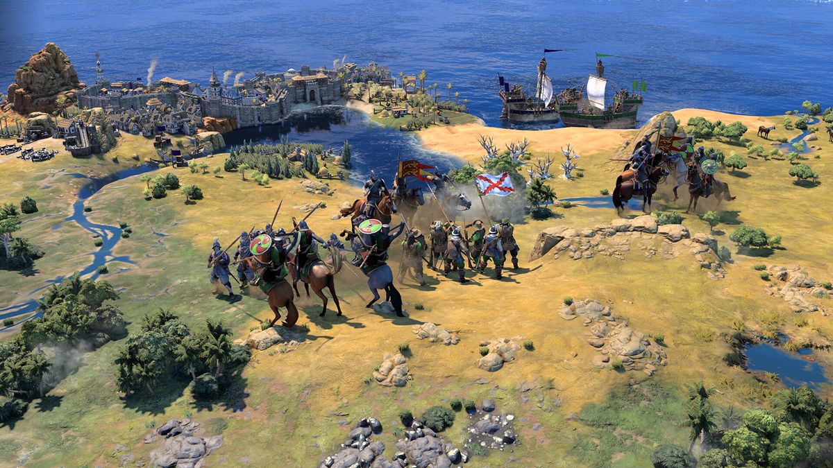 Armies attack each other in Civilization 7.