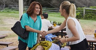 Liz and Irene Roberts introduce themselves to each other in Home and Away.