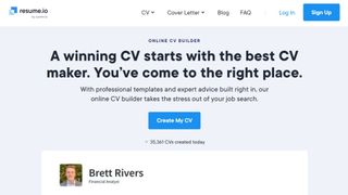 Website screenshot for Resume.io