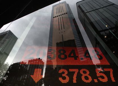 Markets fall; Hong Kong shares; stockmarket