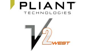 The Pliant Technologies and Vision2 West logos, which recently joined forces.