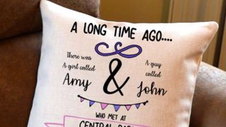 Our Romantic Story cushion from GiftsOnline4u
